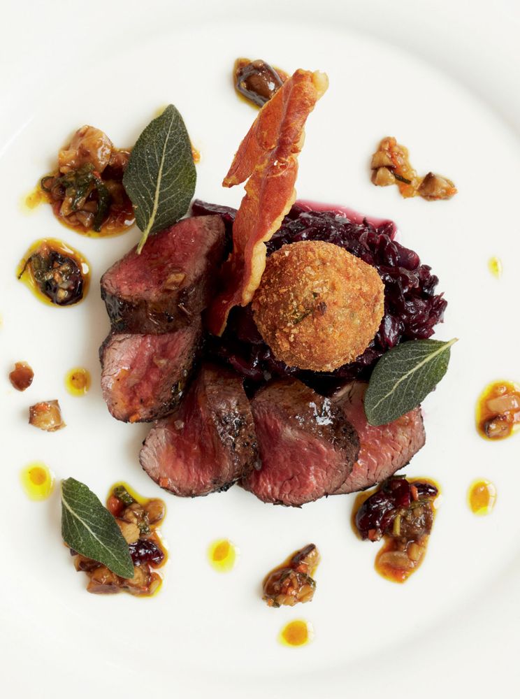 Roast Loin of Deer with Haggis from On The Menu Seasonal Recipes for a
