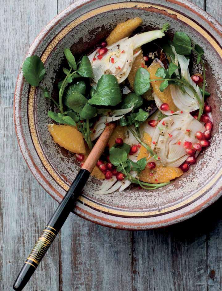 Pomegranate, Fennel, Orange and Watercress Salad from Mighty Spice