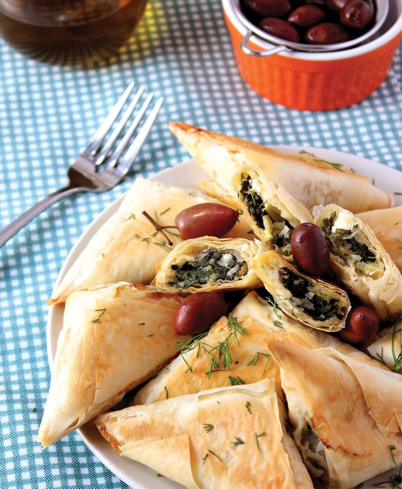 Spinach Pie Triangles from My Big Fat Greek Cookbook Classic