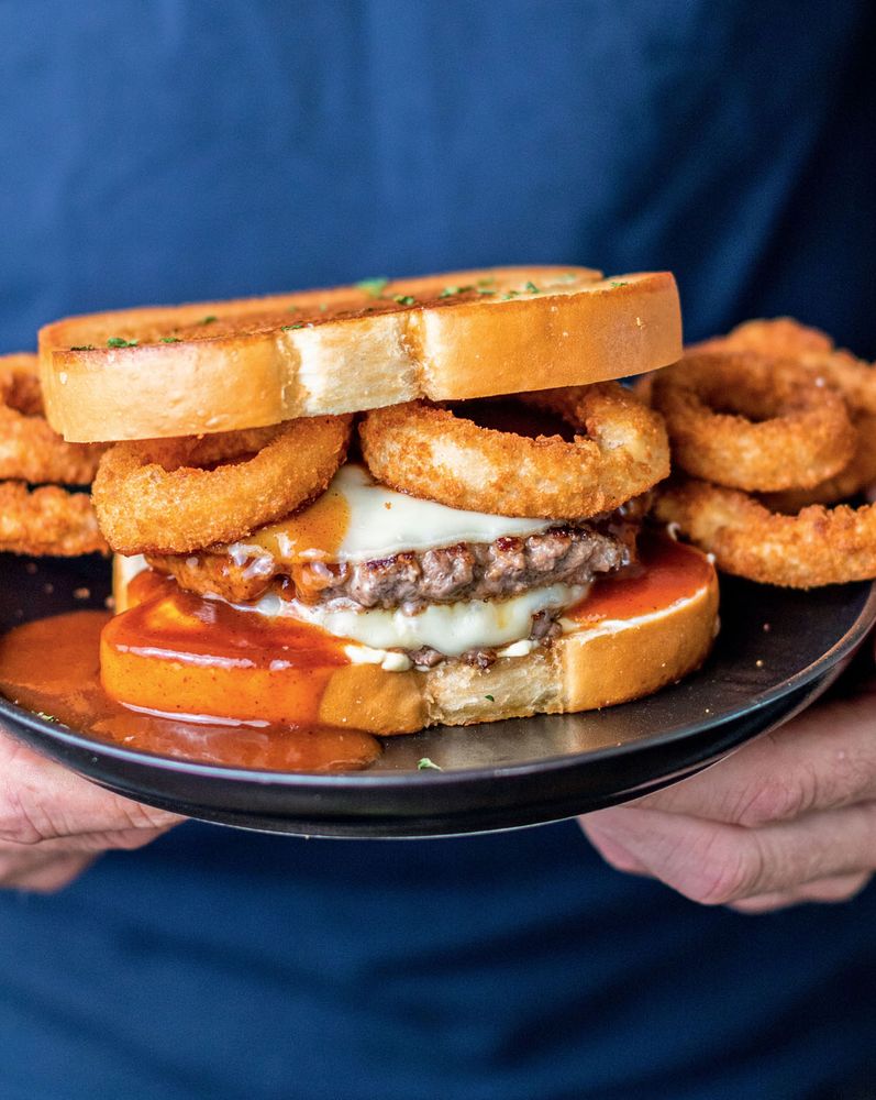 Texas BBQ Smash Burger from Smashed: 60 Epic Smash Burgers and Sandwiches for Dinner, for Lunch, and
