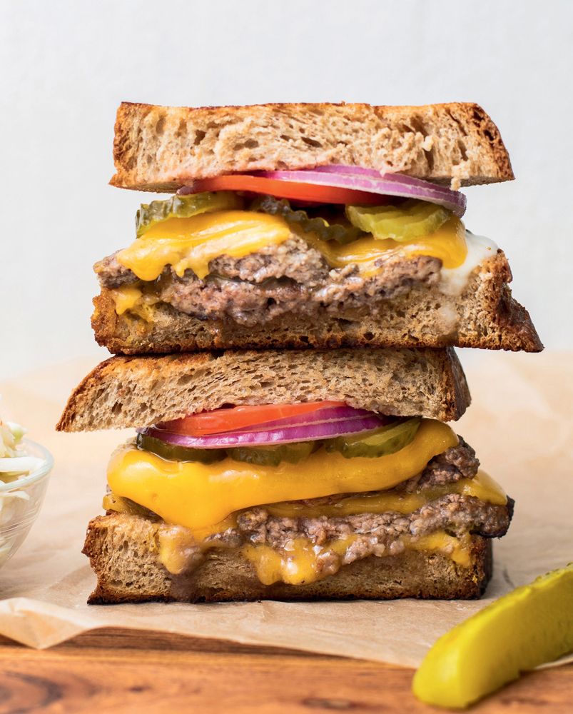 Cheddar on Rye Smash Burger from Smashed: 60 Epic Smash Burgers and Sandwiches for Dinner, for Lunch