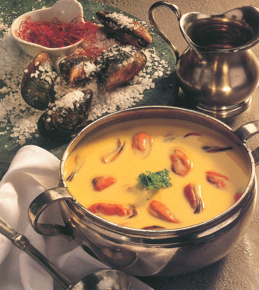 Mussel soup from Soups Le Cordon Bleu Home Collection by Le Cordon Bleu