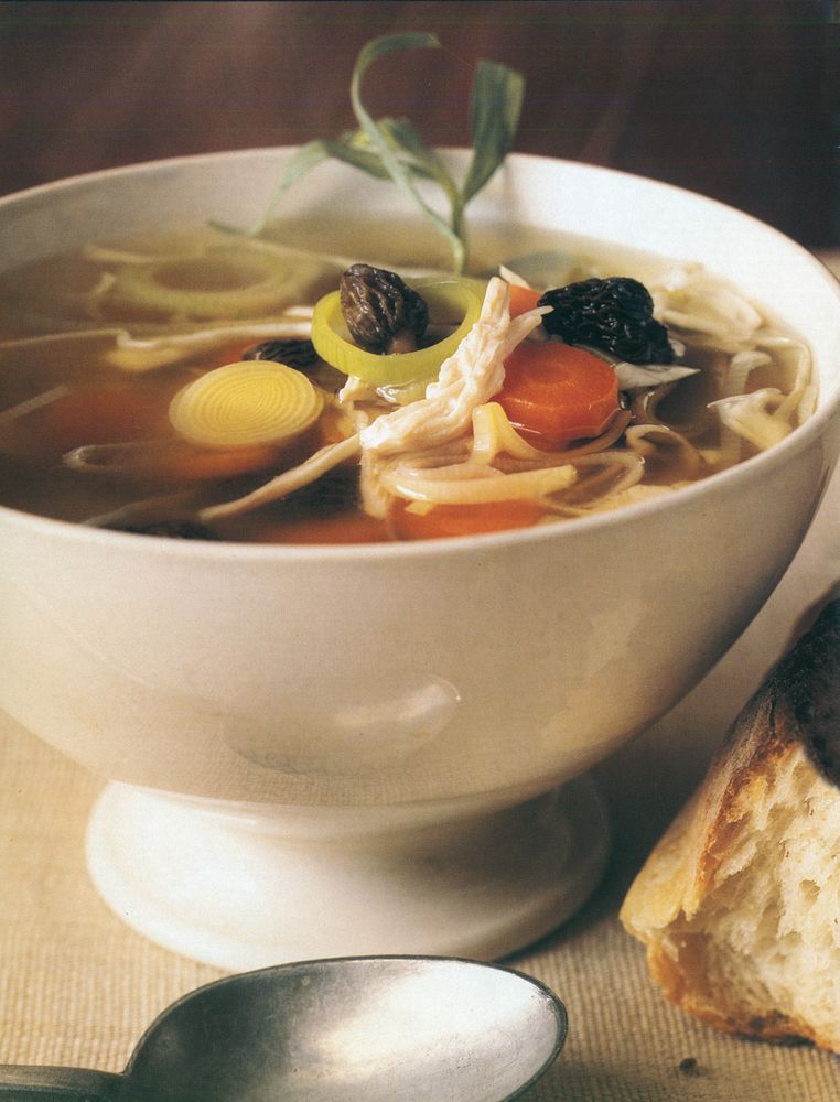 Chicken Soup Meal with Morels and Tarragon from Soup: A Way of Life by Barbara Kafka