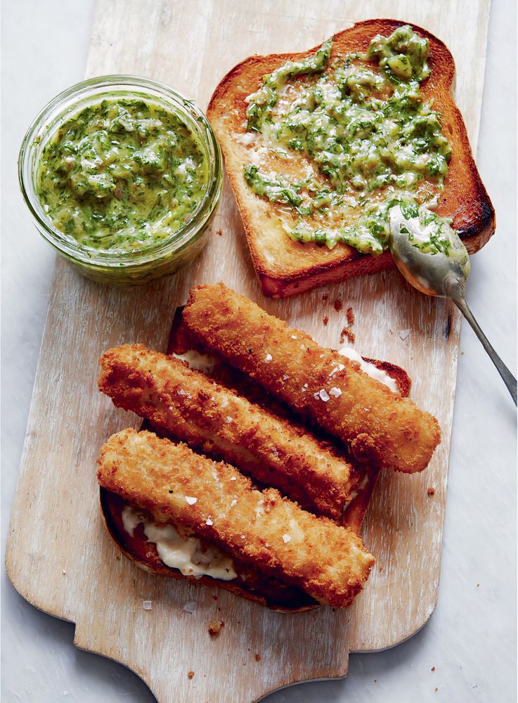 Fish finger sandwich with Nordic dill salsa from Solo by Signe Johansen