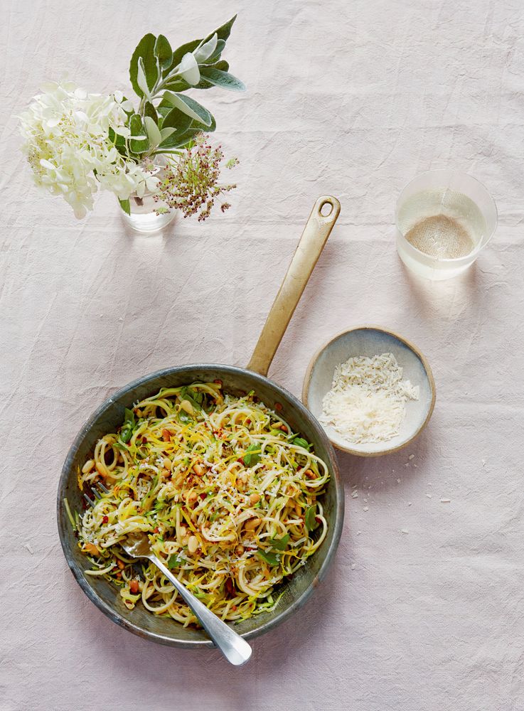 Courgette, lemon and basil pasta from Solo by Signe Johansen