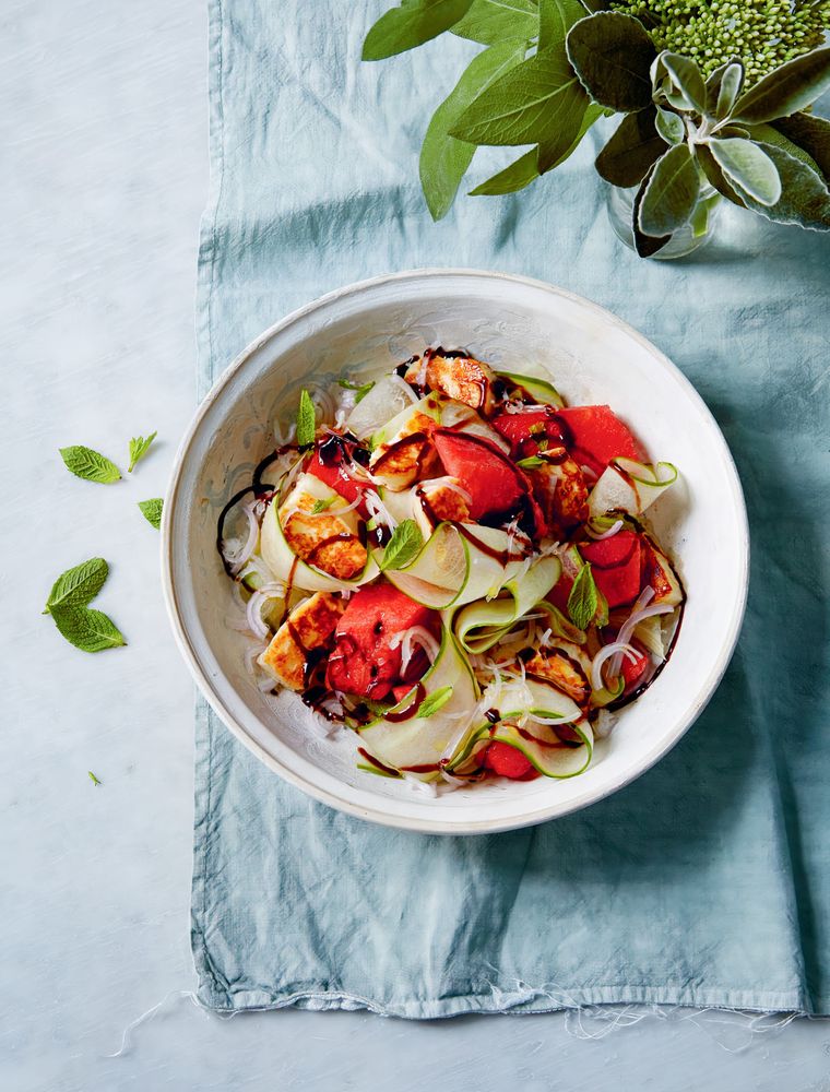 Crispy halloumi with watermelon, mint and cucumber from Solo by Signe Johansen