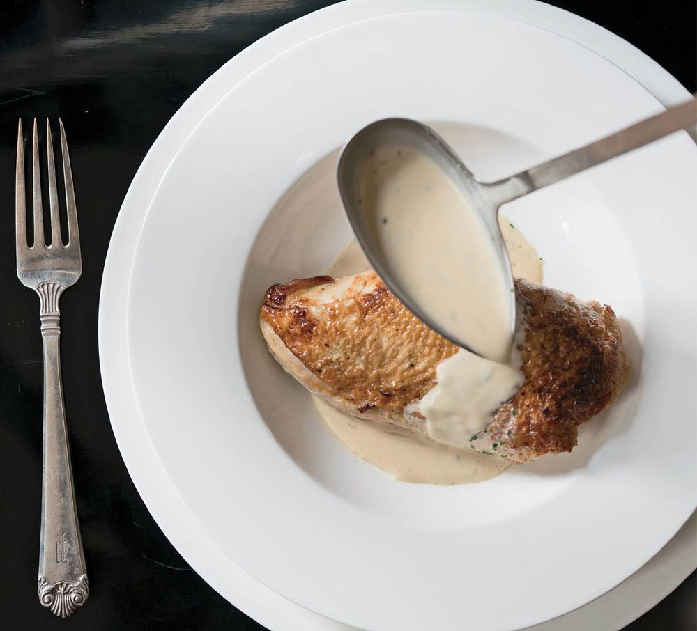 Chicken with Fines Herbes from Sauces Classical and Contemporary Sauce