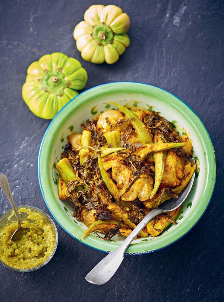 Eggplant with Guinea Sorrel from Saka Saka Adventures in African