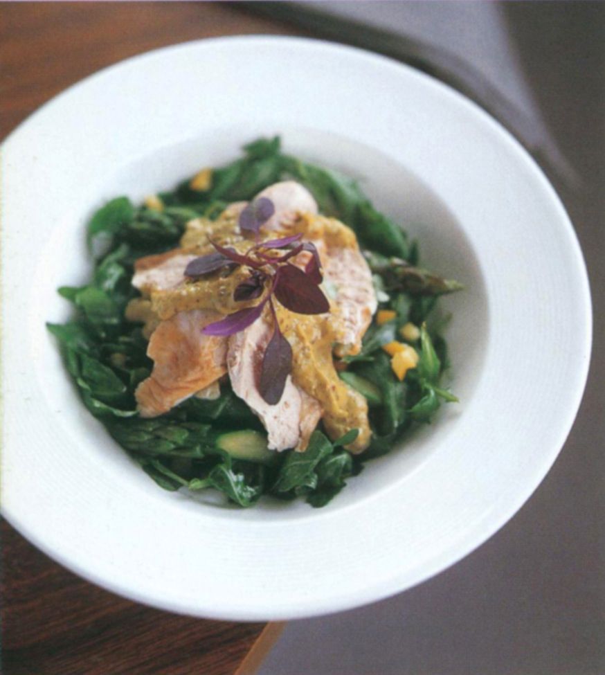 Steamed Guinea Fowl, Asparagus, Preserved Lemon and Tarragon Salad from Salads: The new main course by Peter Gordon