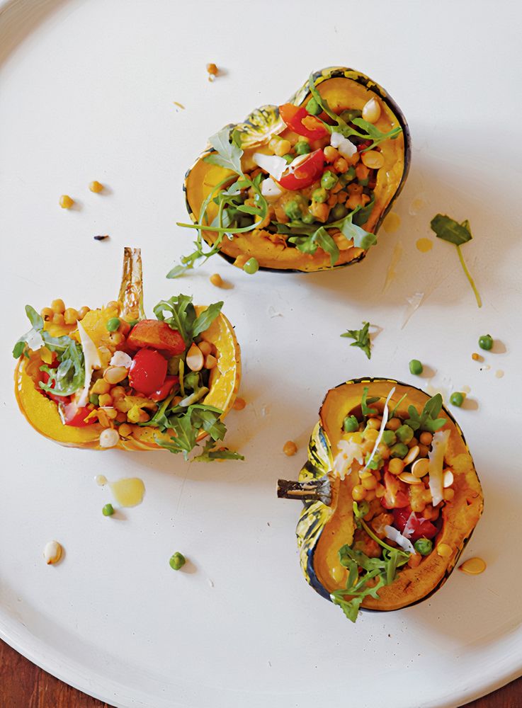 Acorn Squash Salad Boats from Salmagundi by Sally Butcher