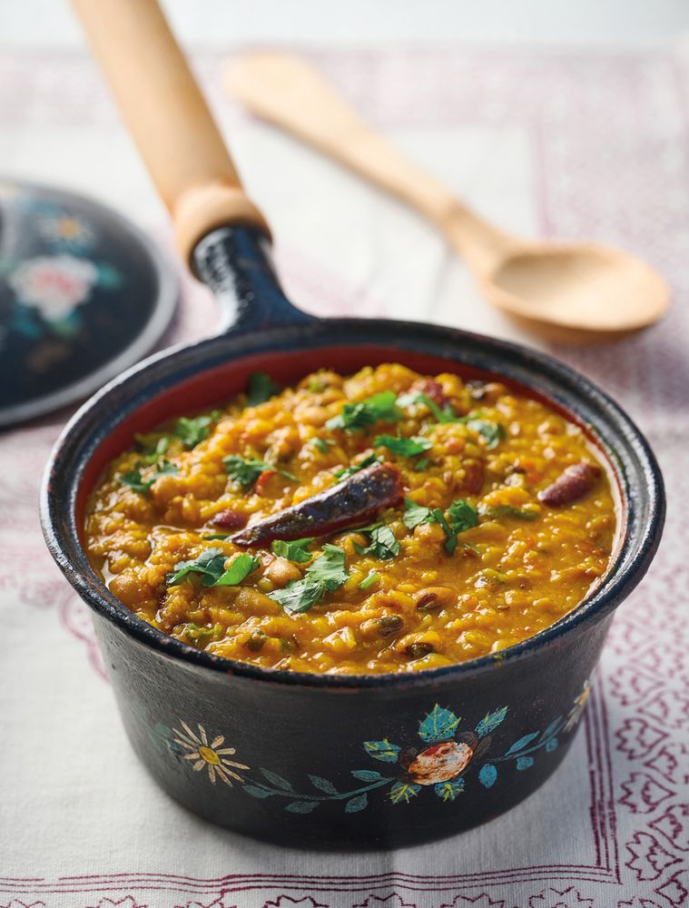 Nepali Mixed Lentil Stew from Seven Kitchens by Torie True