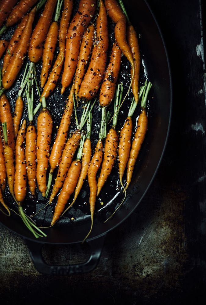 Roasted Young Carrots with Sesame, Chili, and Nori from Season: Big Flavors, Beautiful Food by Nik S