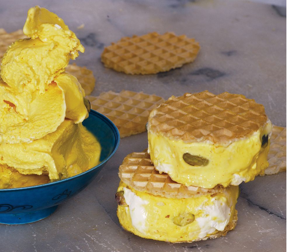 1001 Nights Chewy Saffron Ice Cream from Silk Road Cooking A