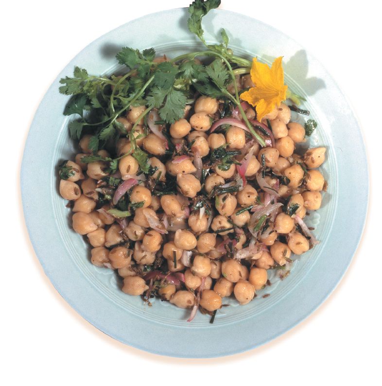 Kurdish Chickpea, Cilantro, & Cumin Salad from Silk Road Cooking: A Vegetarian Journey by Najmieh Ba