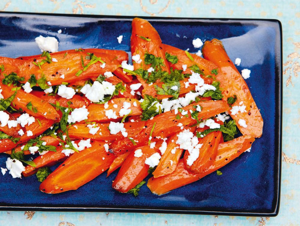 Roasted Carrots with Feta & Parsley from Silk Road Vegetarian: Vegan, Vegetarian and Gluten Free Rec