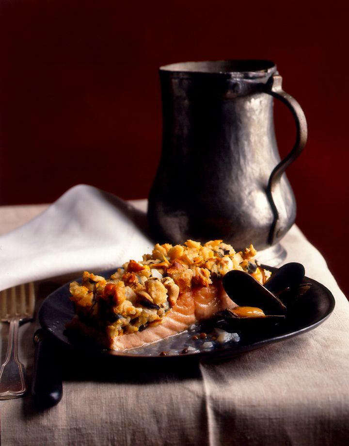 Slowcooked salmon with mussels and coriander from Simple to