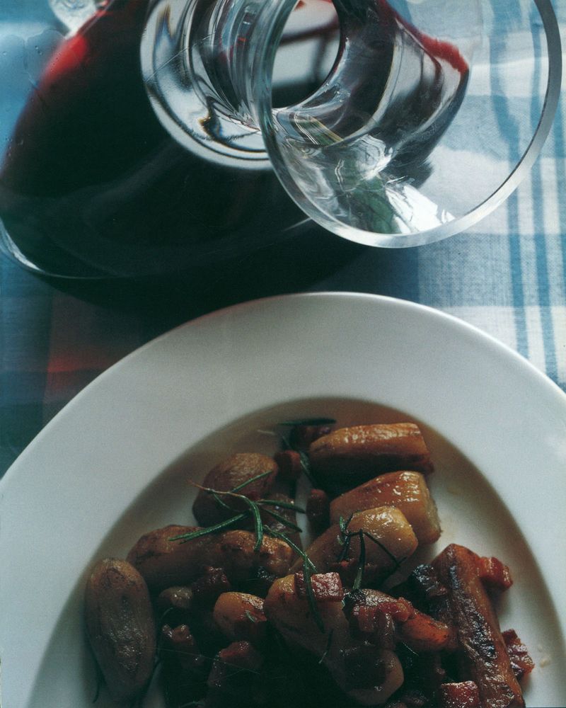 Roasted Jerusalem Artichokes with Bacon and Rosemary from The Simple