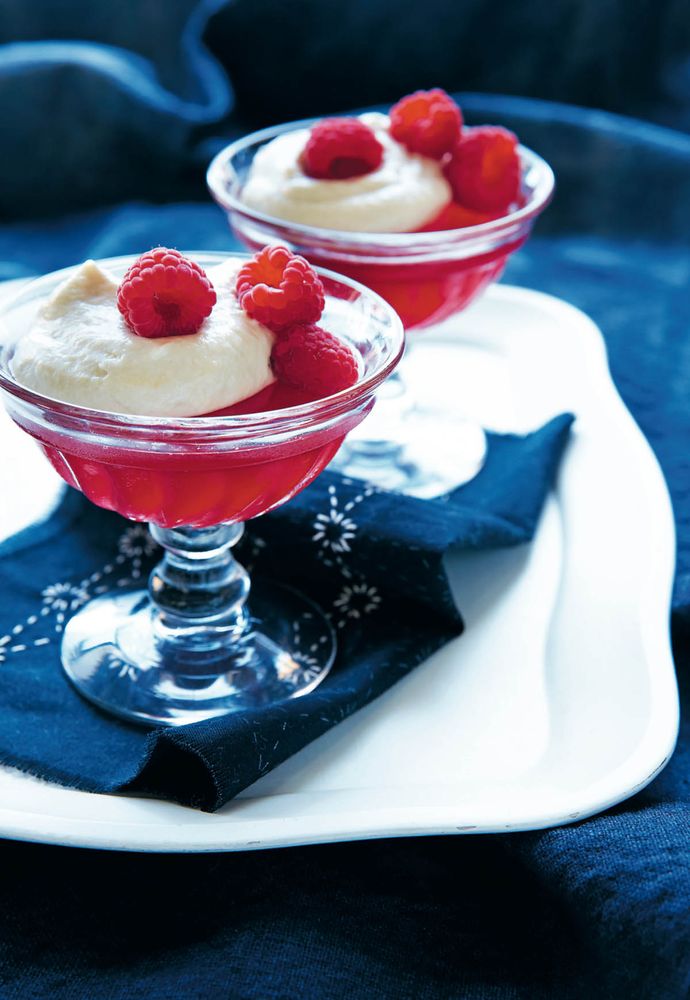 Cranberry jelly with mascarpone cream from A Simple Table by Michele Cranston