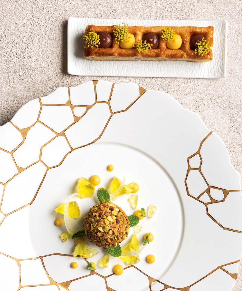 Foie Gras Terrine and Toasted Pistachio Praline with Fennel Pollen