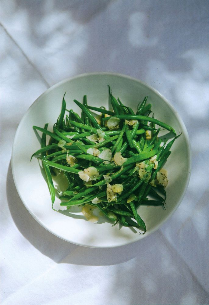 French Beans with Garlic and Rosemary from What to Eat Now (Spring & Summer) by Valentine Warner