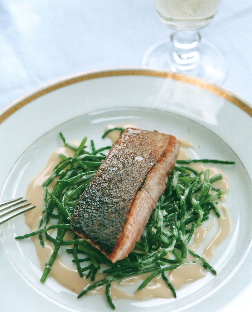 Trout with Samphire and Beurre Blanc from What to Eat Now (Spring & Summer) by Valentine Warner