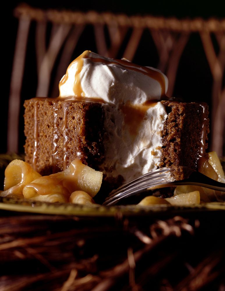 Gingerbread with Warm Apples and Cider Sabayon from Stars Desserts by Emily Luchetti