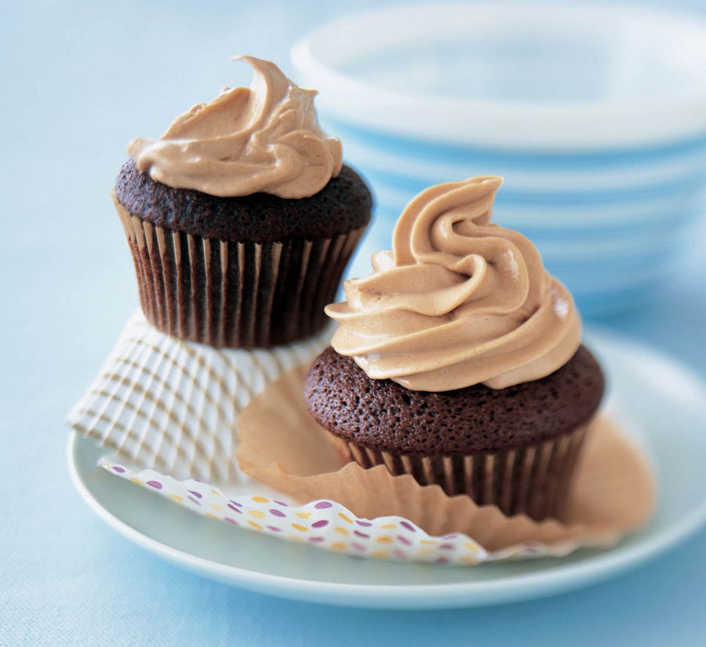 ChocolateMayonnaise Cupcakes with CaramelButterscotch Buttercream