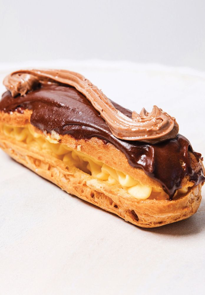 Éclair from It's a Sweet World: Recipes from Around the Globe at Bea’s Bakery by Lenny Rosenberg and