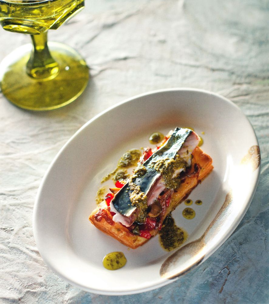 Mackerel Tarte Fine from Sydney Seafood School Cookbook by Justin North