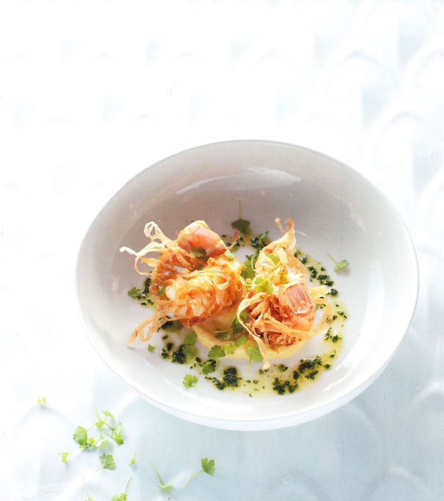 Scampi in Brik Pastry with Aïoli &amp; Gremolata from Sydney Seafood School Cookbook by Matt Moran