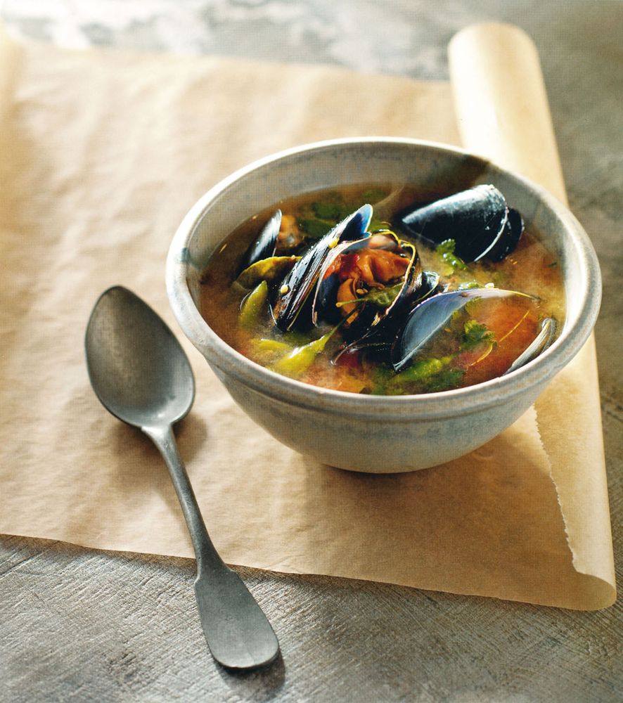 Hot & Sour Soup of Blue Mussels from Sydney Seafood School Cookbook by ...