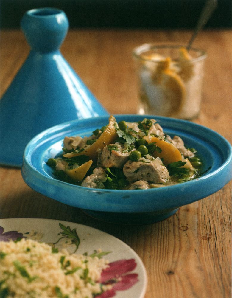 Tagine of Chicken with Green Peas and Preserved Lemons from Potty!: Clarissa's One Pot Cookbook by Clarissa Dickson Wright