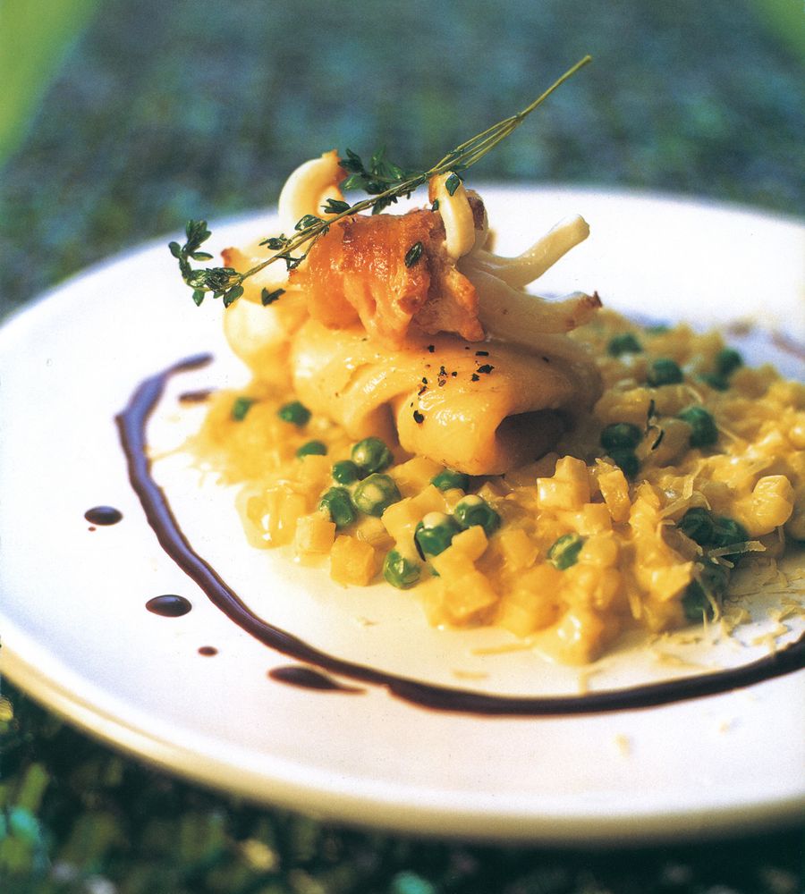Roasted Turbot with Pancetta, Squid and Potato Risotto from A Passion ...