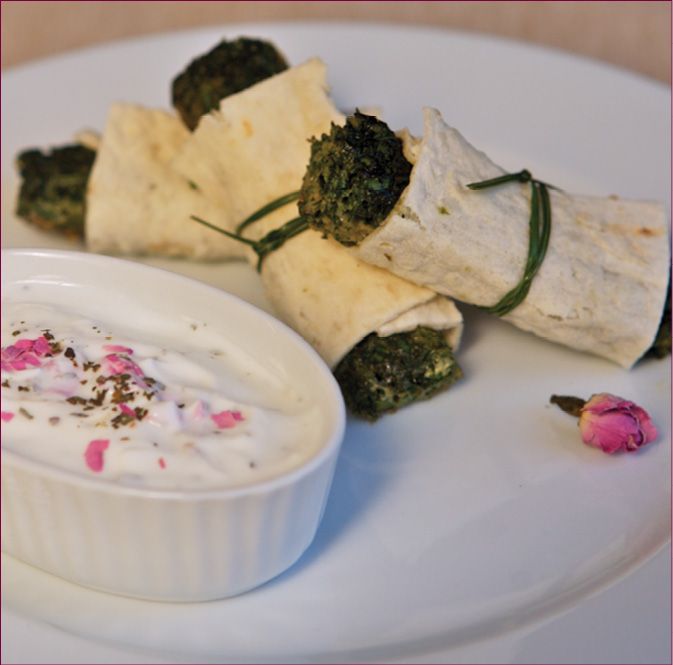 Herb Kuku Rolls from From Persia to Napa: Wine at the Persian Table by Najmieh Batmanglij