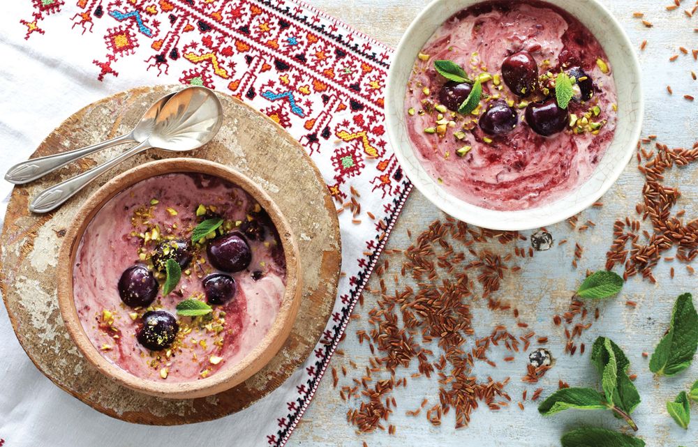 Cherry red soup from Pimp My Rice: Over 100 inspirational rice recipes from around the world by Nish
