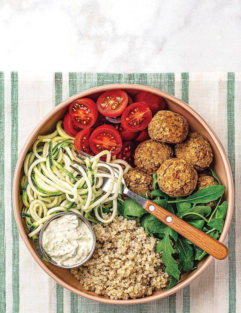Fresh Falafel & Tzatziki Bowl from The Plant-Based Cookbook: Vegan, Gluten-Free, Oil-Free Recipes fo
