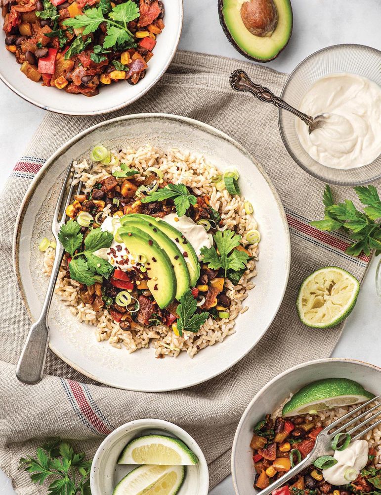 Fiesta Burrito Bowls from The Plant-Based Cookbook: Vegan, Gluten-Free, Oil-Free Recipes for Lifelon