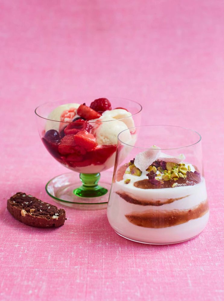 Greek yoghurt with rosepetal jam and pistachio from Prue My Alltime Favourite Recipes by Prue