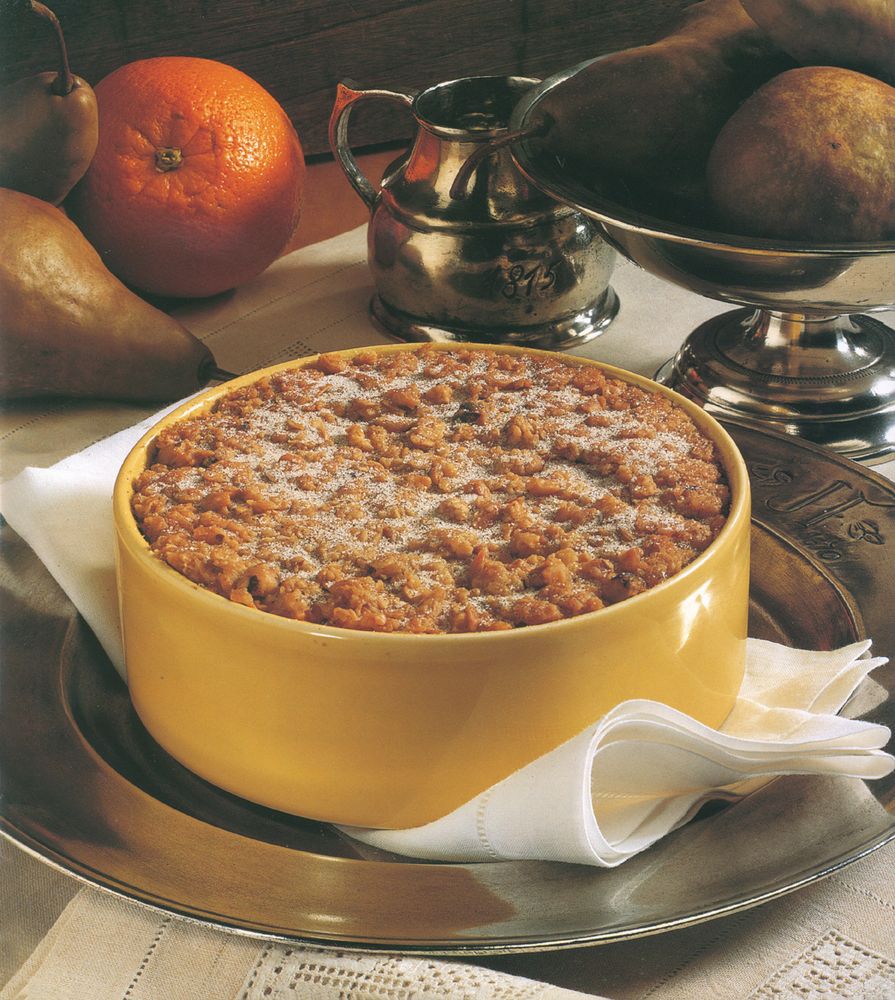 Pear flapjack pudding from Puddings Le Cordon Bleu Home Collection by