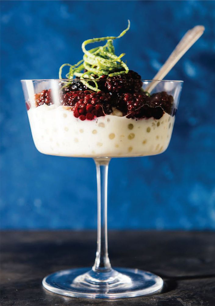 Coconut Tapioca Pudding w/Roasted Mulberries + Lime from Pulp: A ...