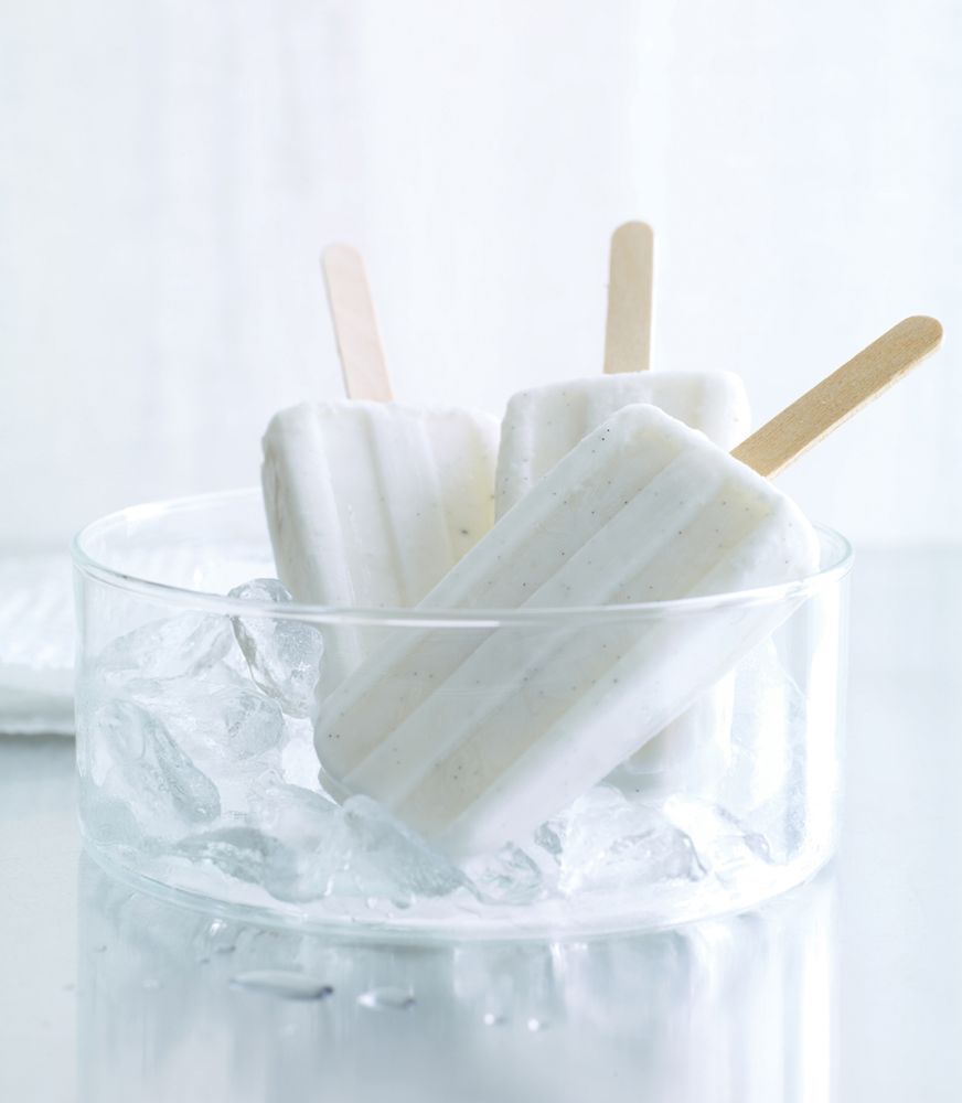 Coconut and Vanilla Bean Ice Pops from Pure Vanilla: Irresistible Recipes and Essential Techniques b