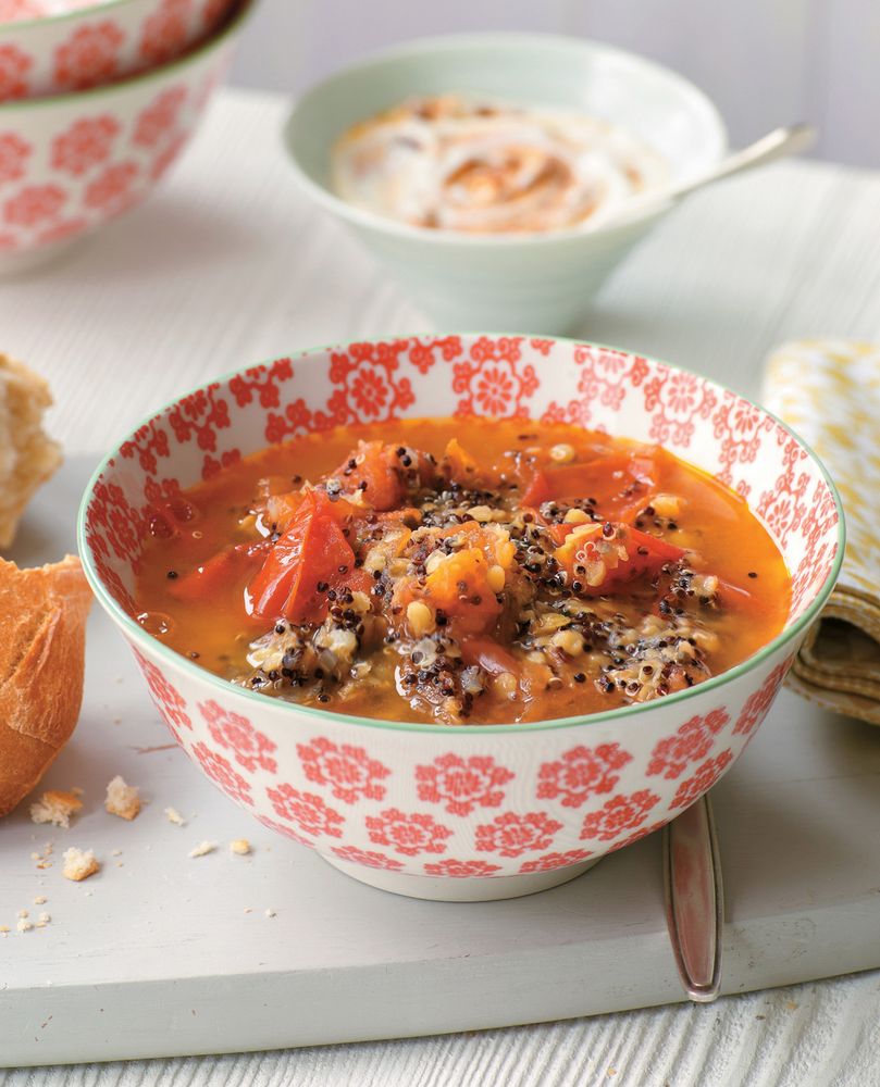 Fresh Tomato and Black Quinoa Soup from The Quinoa Cookbook by Penny Doyle