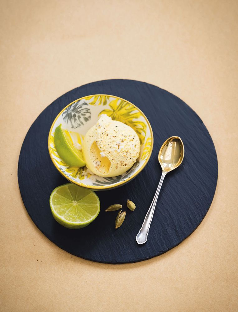 Copra nu Ice Cream from The Route to Parsi Cooking: From Pars to India and Beyond by Niloufer Mavalv