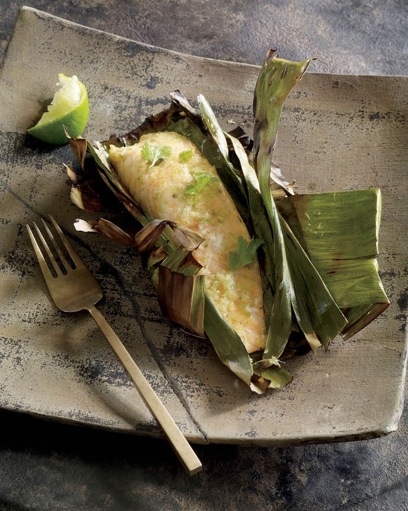 Salmon in Banana Leaves recipe