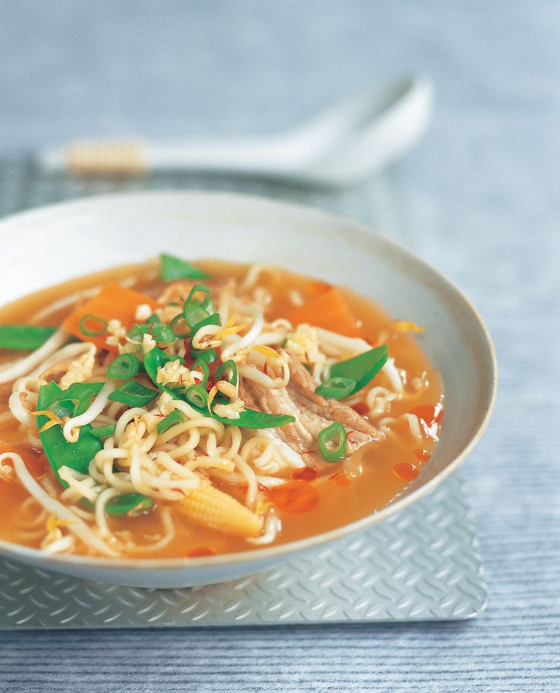 Sapporo-style ramen noodles in broth from Ramen by Heather Whinney