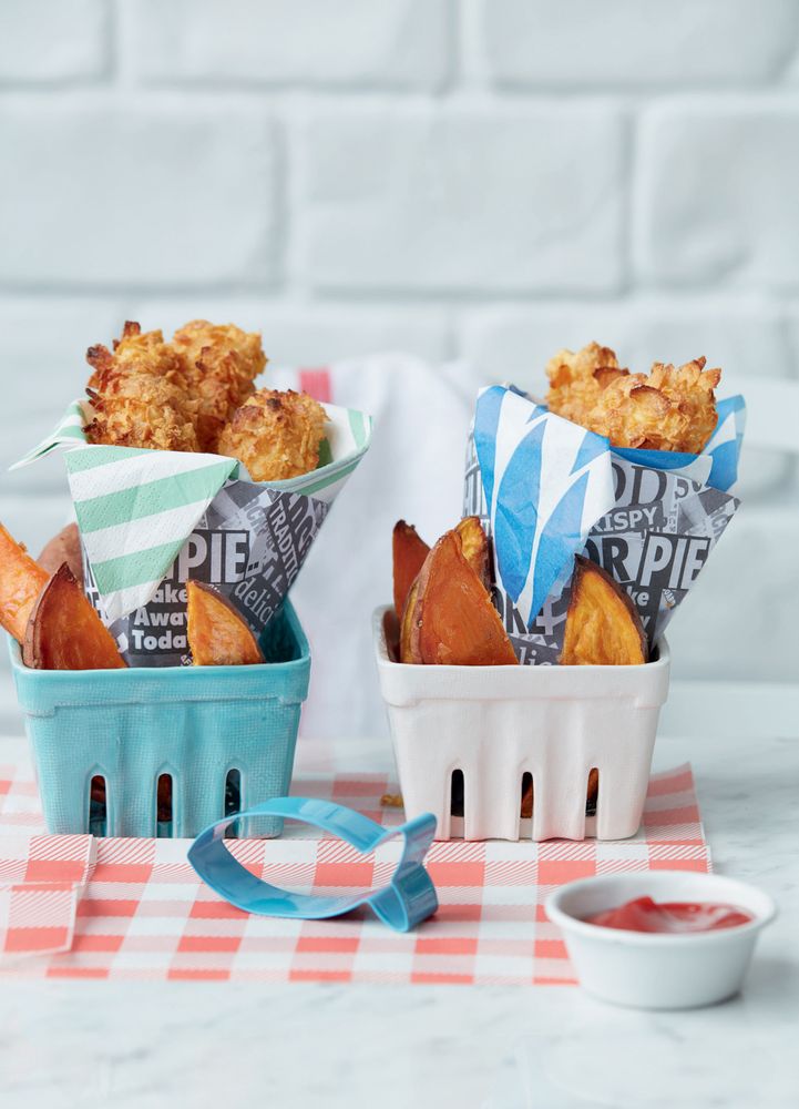 Crispy Baked Cod with Sweet Potato Chips from Real Food Kids Will Love