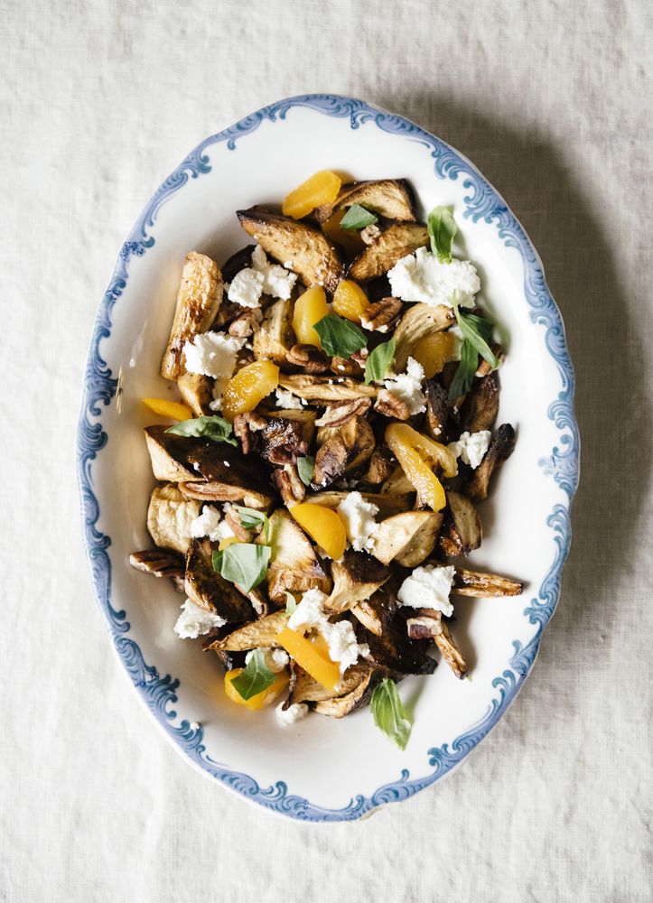 Roasted Parsnips w/Fresh Goat Cheese, Pecans, and Pickled Apricots from ...