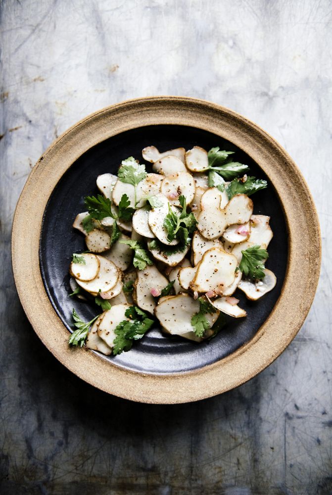 Shaved Sunchokes w/Mustard Vinaigrette and Parsley from Ruffage: A Practical Guide to Vegetables by Abra Berens