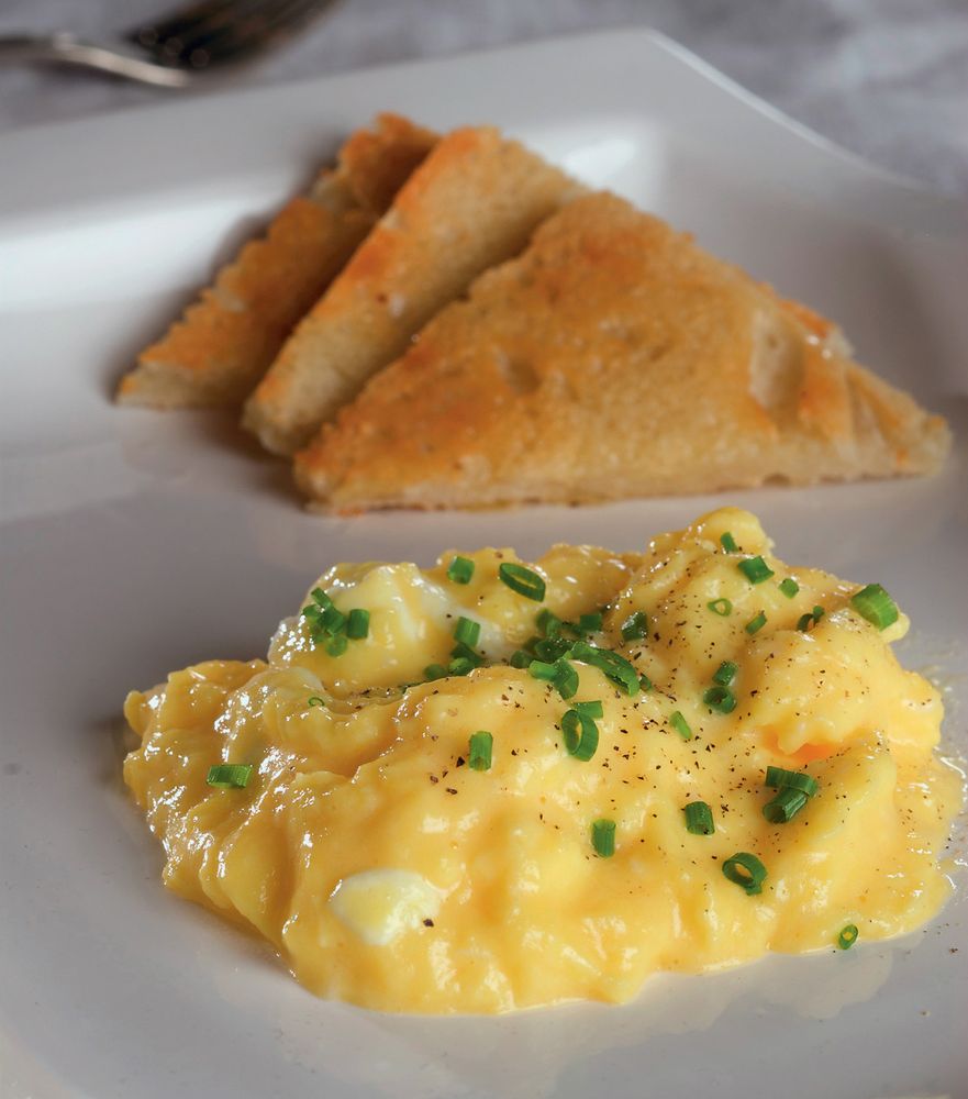 Scrambled Eggs with Goat Cheese and Chives from Ruhlman's Twenty by