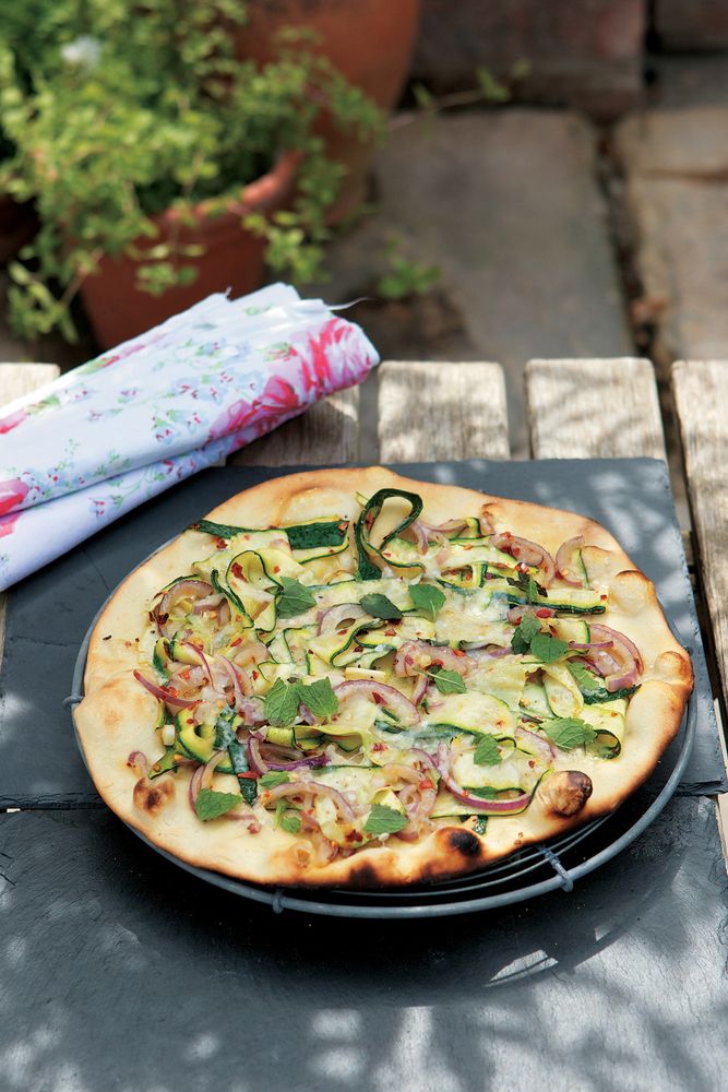 Courgette, Chilli and Mint Pizza from Wood-fired Oven Cookbook by Holly ...